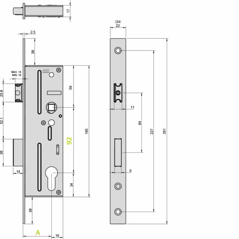 Brava-Marc-za-Alu-i-PVC-vrata-jezičak-E-30-mm,-standard-92-skica