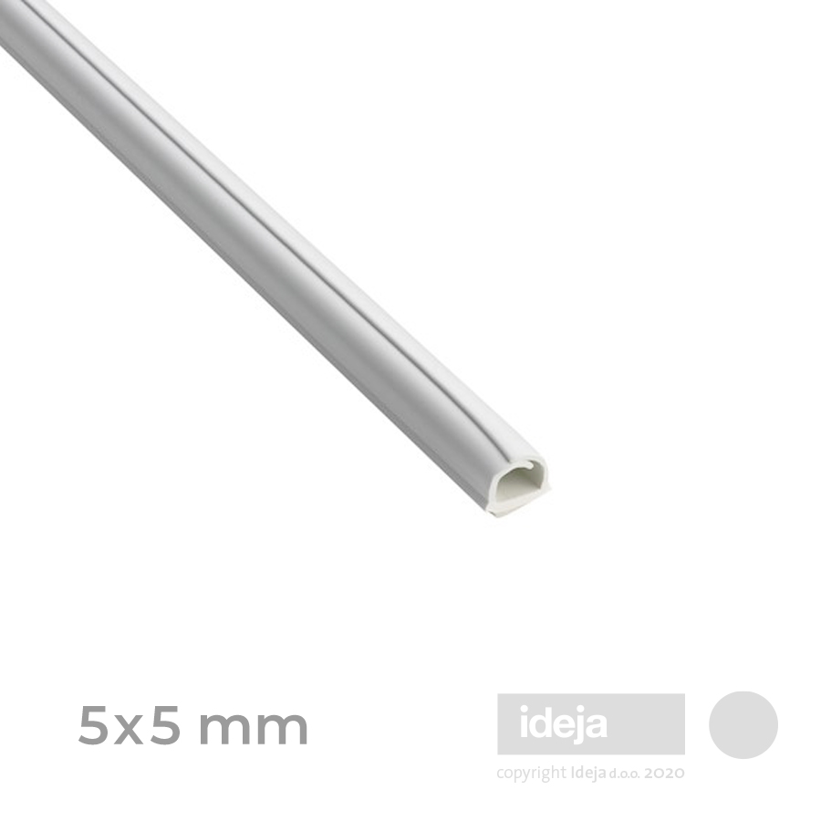 Samoljepljiva gumena kanalica Cablefix / bijela 5x5mm / 4m