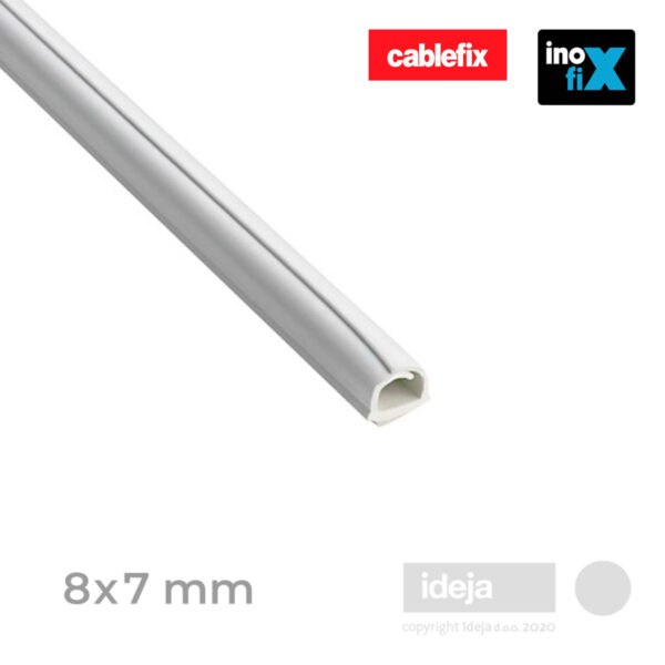 Kanalica Cablefix / 8×7 mm samoljepljiva savitljiva / bijela / 4m