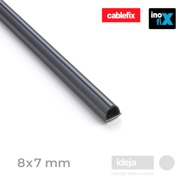 Kanalica Cablefix / 8×7 mm samoljepljiva savitljiva / siva / 4m