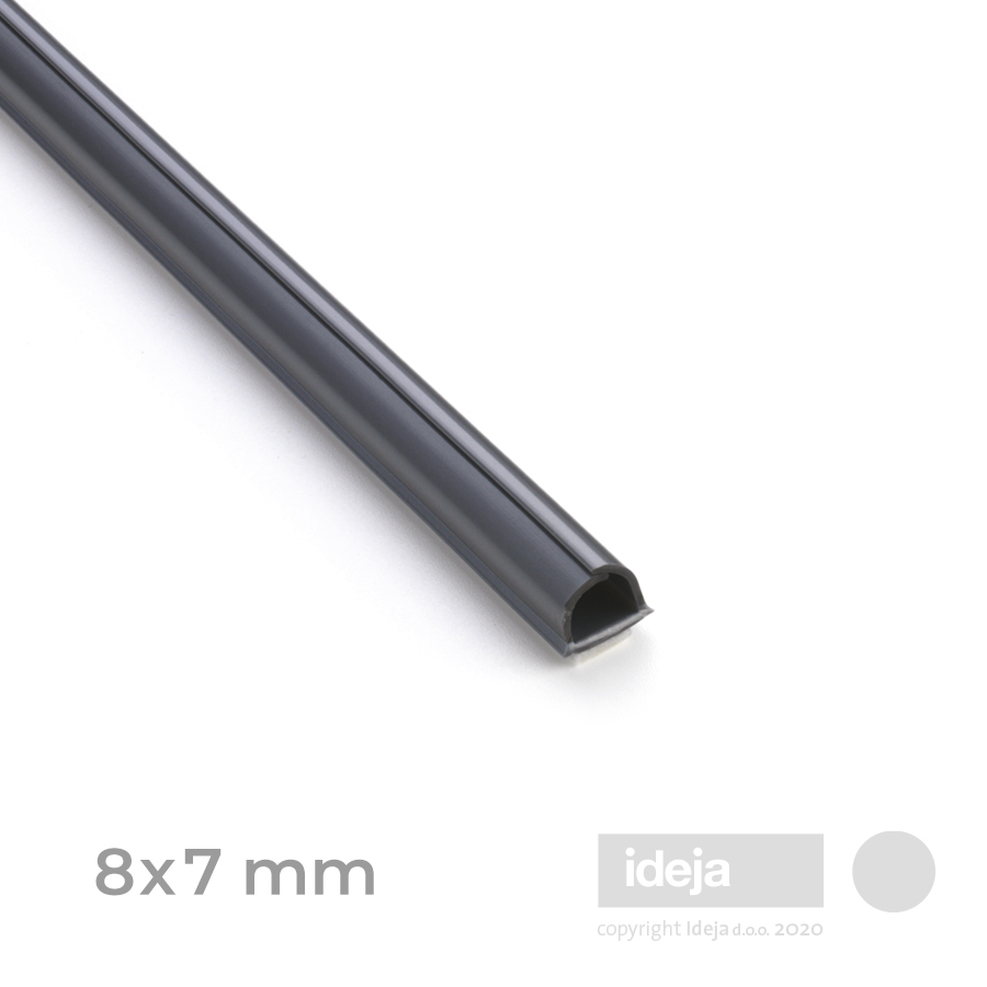 Samoljepljiva gumena kanalica Cablefix / siva 8x7 mm / 4m