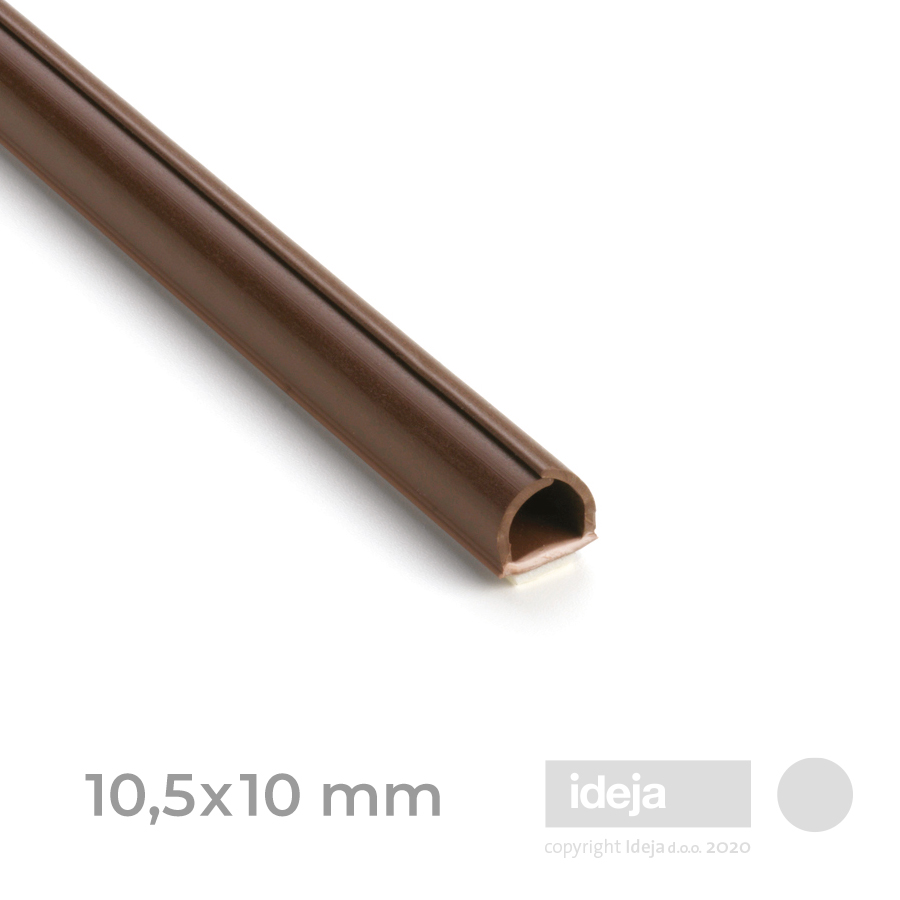 Samoljepljiva gumena kanalica Cablefix / smeđa 10,5x10 mm / 3m