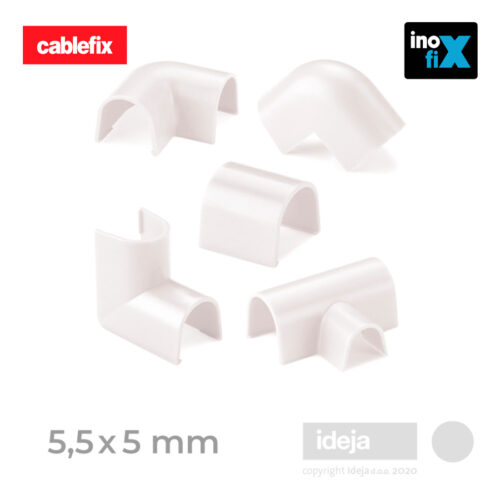 Spojnice Cablefix / 5×5 mm samoljepljive / bijele / kombinirane