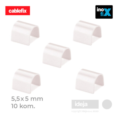 Spojnice Cablefix / 5.5×5 mm samoljepljive / bijele / ravne