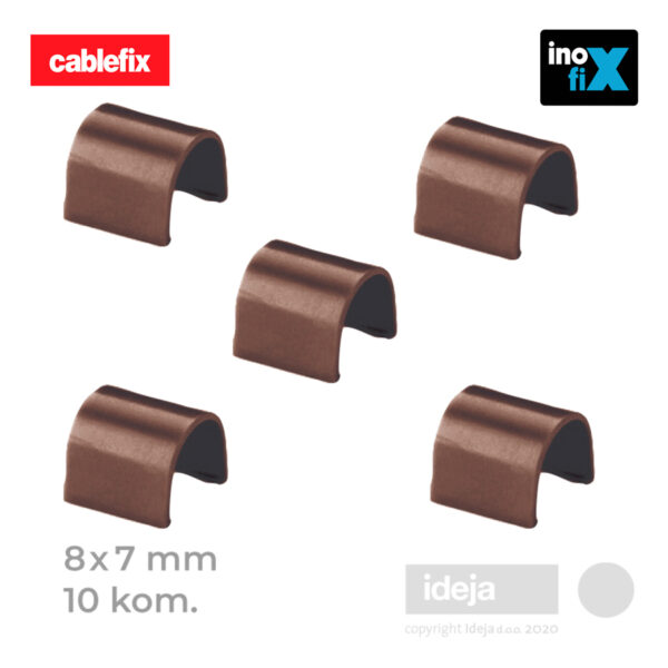 Spojnice Cablefix / 8×7 mm samoljepljive / smeđe / ravne