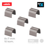 Spojnice Cablefix / 8×7 mm samoljepljive / sive / ravne