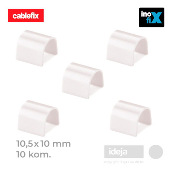 Spojnice Cablefix / 10.5×10 mm samoljepljive / bijele / ravne