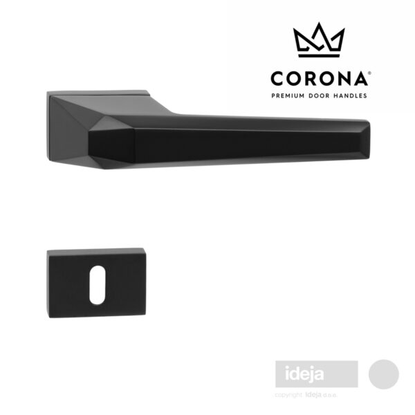 Kvaka-Corona-Prisma-RT-kvadratna-crna-rozeta-kljuc
