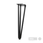 Metalna crna noga za stol i stolić Triple visine 40 cm s pločom za montažu na gornjem dijelu.