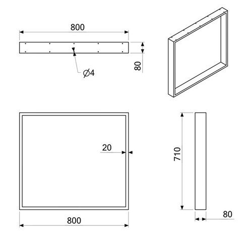 The-Quadrata-table-leg-black-2-pcs-sketch