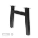 Crna metalna noga za stol visine 71 cm, modela Essence sa montažnom pločom na gornjem vrhu noge.