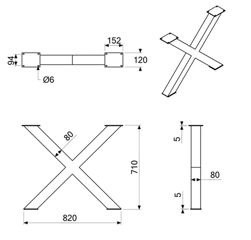 The-Xander-table-leg-industrial-style-2-pcs-sketch