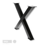 Crna metalna noga u obliku slova "X", modela Xander visine 71 cm sa montažnom pločom na gornjem dijelu.